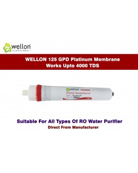 Wellon Platinum Membrane Solid Filter Cartridge Works Upto 4000 TDS for All Kind of Domestic Water Purifier Systems 12 Inches (125 GPD)